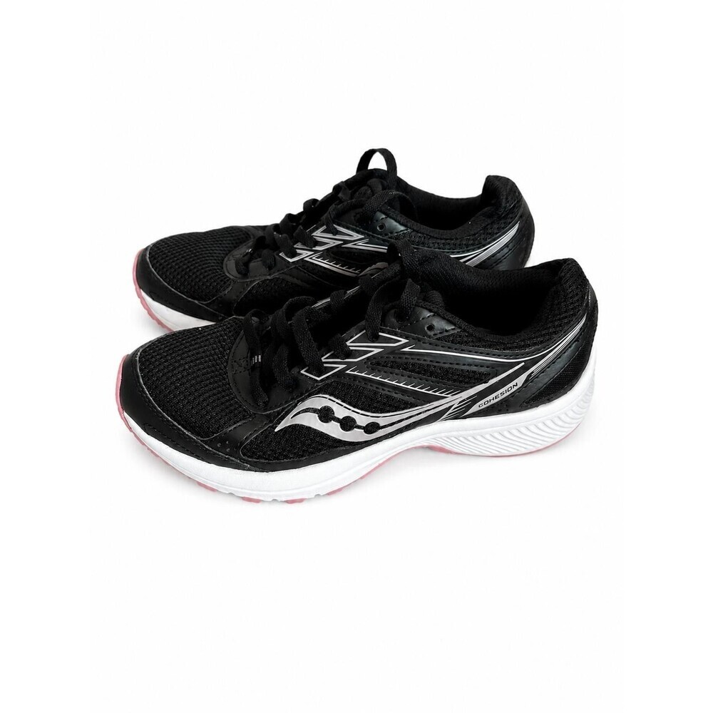 Saucony Cohesión Womens Running Sneakers Black Pink Size 6.5 Lace Up Athletic